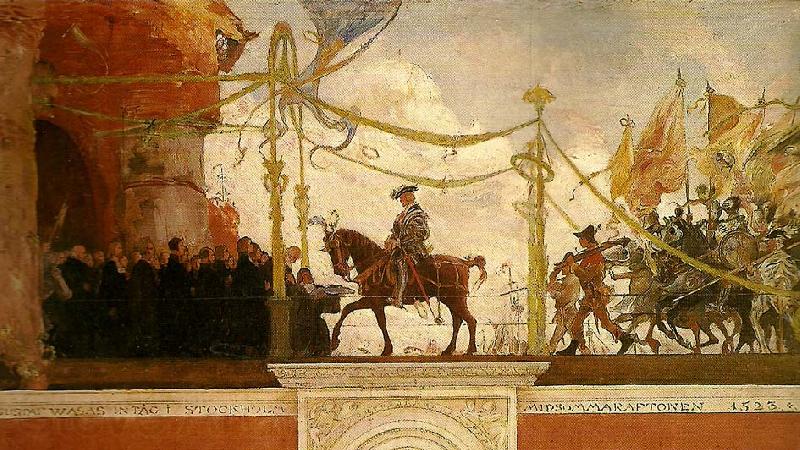 Carl Larsson forslag till dekoration i nationalmusei ovre trapphall Spain oil painting art